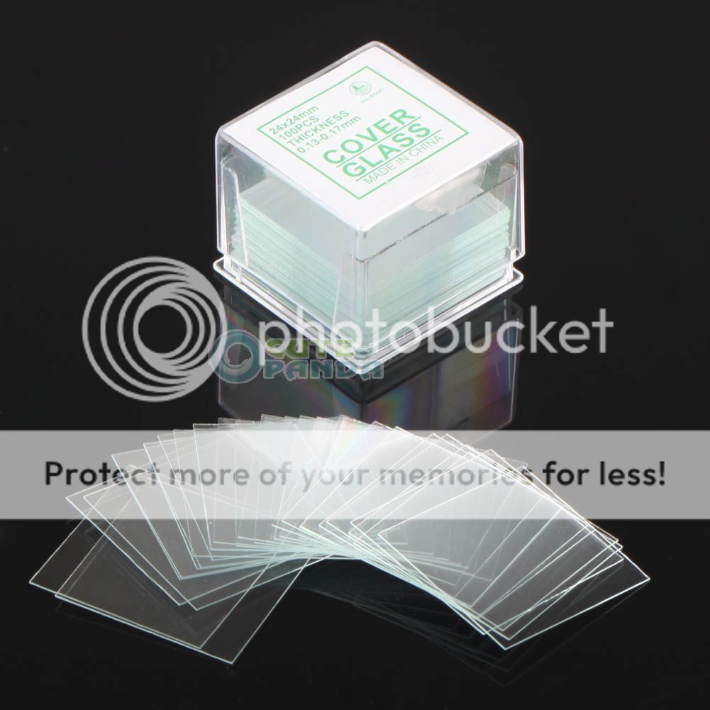 100x New Blank Microscope Square Cover Glass Coverslip Slides Lab Set