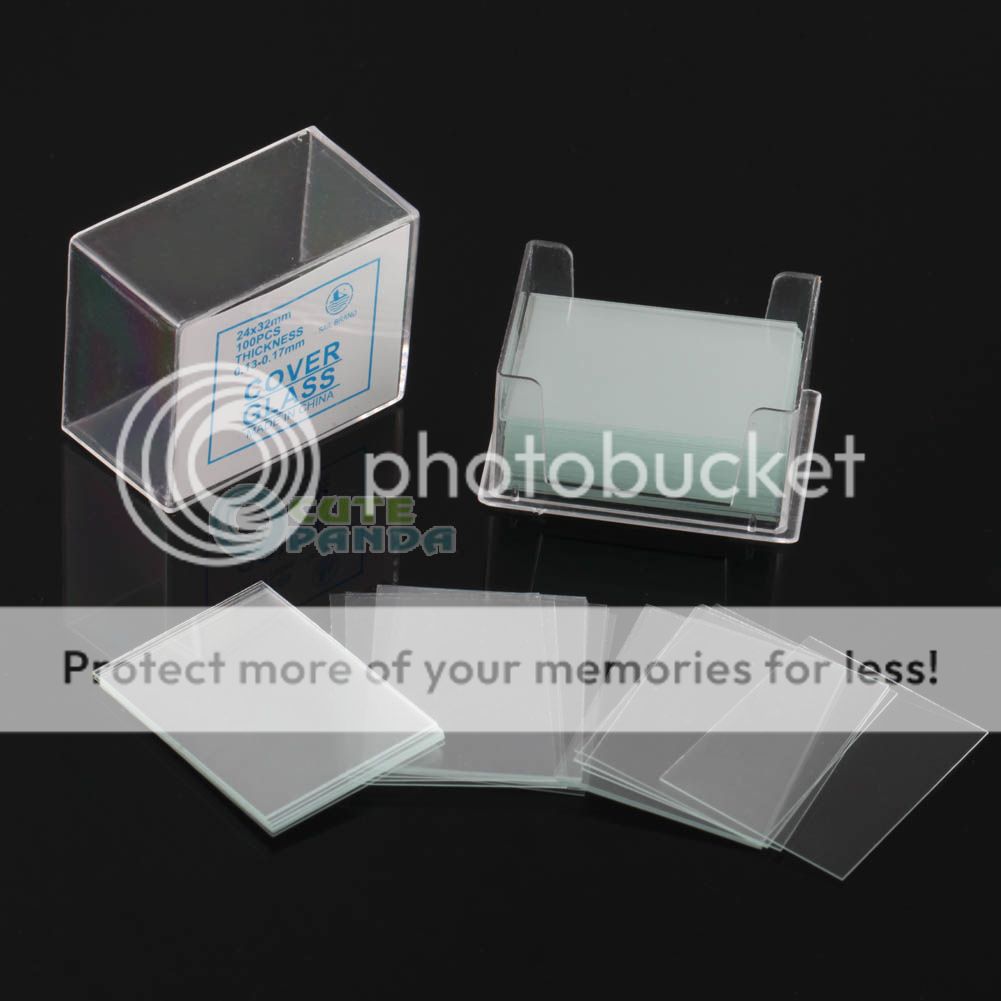 100x New Blank Microscope Square Cover Glass Coverslip Slides Lab Set